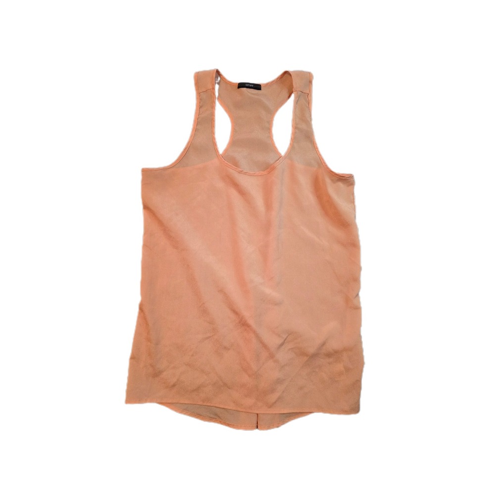 coral-pink sheer sleeveless racerback Med tank top